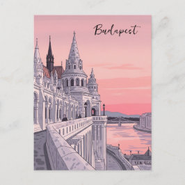 Sunset Budapest Hungary Fisherman's Bastion Travel ポストカード