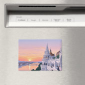 Sunset Budapest Hungary Fisherman's Bastion Travel マグネット (インサイチュ (食洗機))