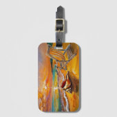 Sunset By the Beach with Chair ラゲッジタグ (正面縦)