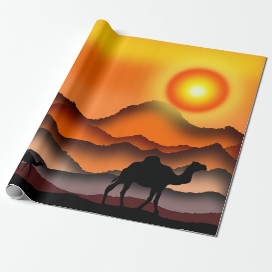 Sunset Camel Wrapping Paper ラッピングペーパー (アンロールド)