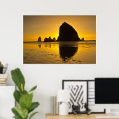 Sunset, Cannon Beach, Oregon, USA ポスター (ホームオフィス)