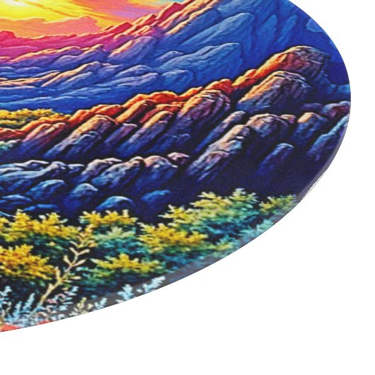  Sunset Canyon River Art カッティングボード (角)