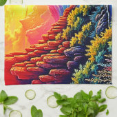  Sunset Canyon River Art キッチンタオル (折り畳み)