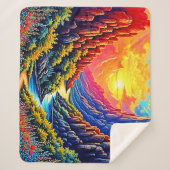  Sunset Canyon River Art シェルパブランケット (正面)