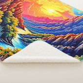  Sunset Canyon River Art シェルパブランケット (3/4)