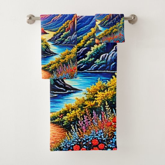 Sunset Canyon River Art バスタオルセット (インサイチュ)