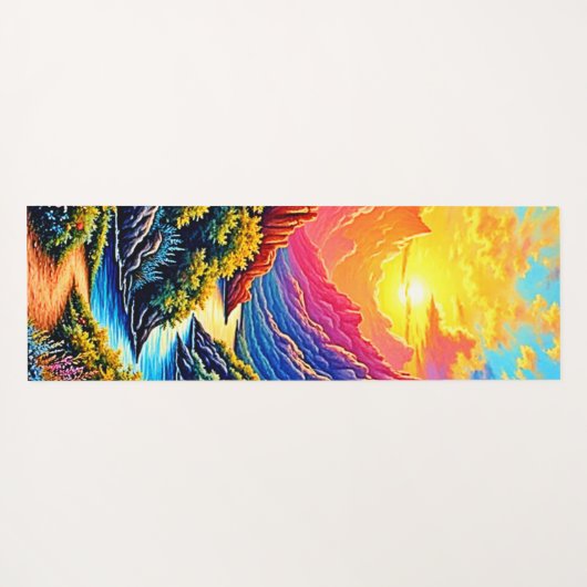  Sunset Canyon River Art ヨガマット (裏面(横))