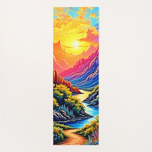 Sunset Canyon River Art ヨガマット (裏面)