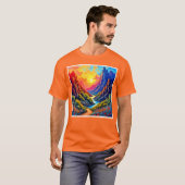 Sunset Canyon River Art Tシャツ (正面フル)
