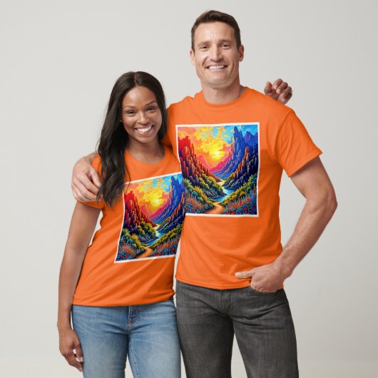 Sunset Canyon River Art Tシャツ (ユニセックス)