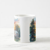 Sunset Caravan Camping Illustration Mug コーヒーマグカップ (中央)