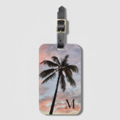 Sunset Chic Palm Tree ラゲッジタグ (正面縦)