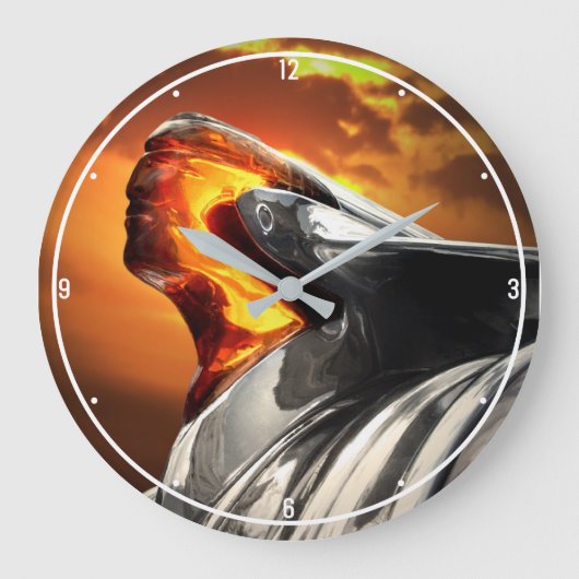 Sunset Chief Pontiac Chieftain Classic Car ラージ壁時計 (正面)