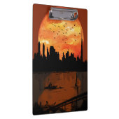 Sunset City Skyline Silhouette Watercolor Spiral N クリップボード (右)
