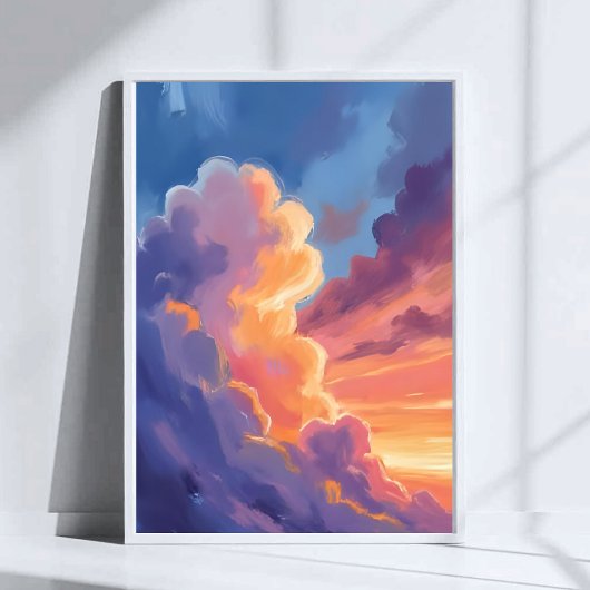 Sunset Clouds | Watercolor Sky Painting Colorful ポスター