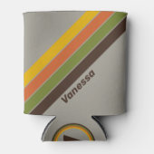 Sunset Clover Stripes with Name 缶クーラー (正面)