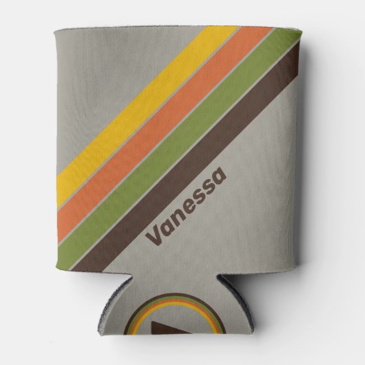 Sunset Clover Stripes with Name 缶クーラー (正面)