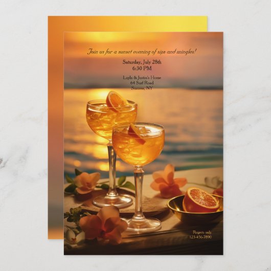 Sunset Cocktails Party 招待状 (正面/裏面)