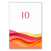 Sunset Color Waves Modern Wedding テーブルナンバー (正面)