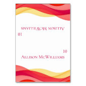 Sunset Color Waves Modern Wedding テーブルナンバー (正面)