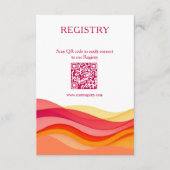 Sunset Color Waves Registry & Honeymoon Fund エンクロージャーカード (正面)