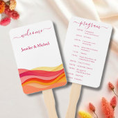 Sunset Color Waves Wedding Fan Program ハンドファン