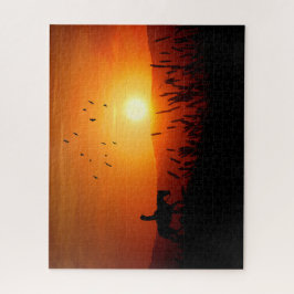 Sunset Cowgirl on a Horse Meadow Ride Western ジグソーパズル