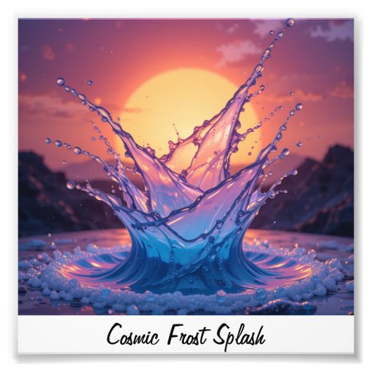 Sunset crystal liquid bursts over a galaxy sky, ed フォトプリント            (正面)