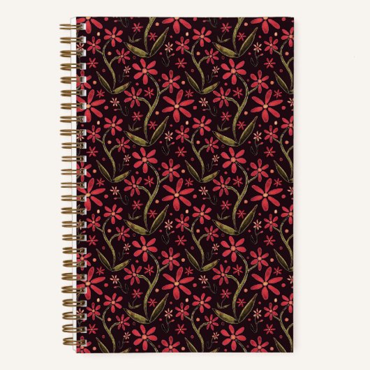 Sunset | Dancing Watercolor Daisies ノートブック (正面)