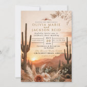 Sunset Desert Love Invitation 招待状 (正面)