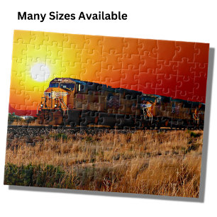 Sunset Diesel Locomotive Train ジグソーパズル