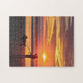 Sunset Dog Walk Puzzle ジグソーパズル (横)