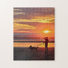 Sunset Dog Walk Puzzle ジグソーパズル