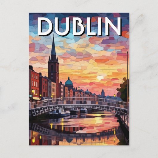 Sunset Dublin Ireland Travel ポストカード (正面)