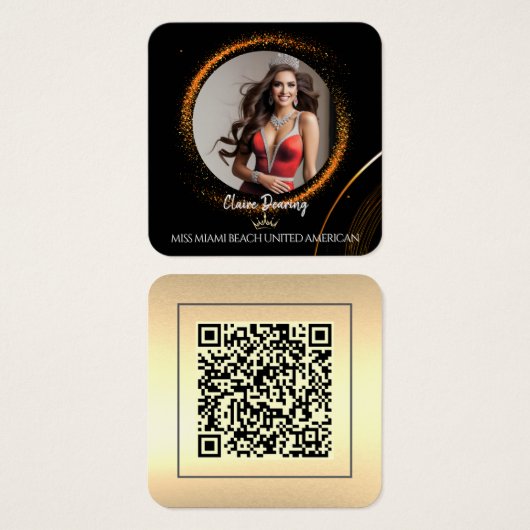 Sunset Dust QR Code Photo Profile Card (正面&裏面)