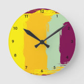 Sunset Earthly Multicolored Acrylic Wall Clock ラウンド壁時計 (正面)