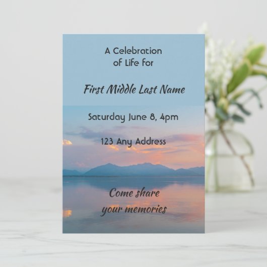 Sunset Evening Sky Dusk Celebration Life Service 招待状 (スタンド正面)