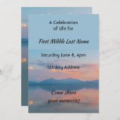 Sunset Evening Sky Dusk Celebration Life Service 招待状 (正面/裏面)