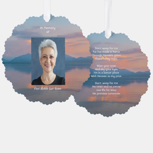 Sunset Evening Sky Dusk Memorial Pocket Keepsake オーナメントカード (正面/裏面)