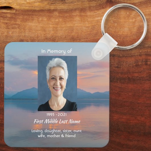 Sunset Evening Sky Dusk Memorial Pocket Keepsake キーホルダー (裏面)