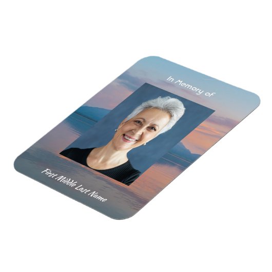 Sunset Evening Sky Dusk Memorial Pocket Keepsake マグネット (左側)