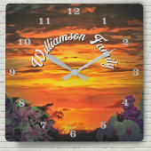 Sunset Family 2584 スクエア壁時計