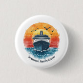 Sunset Family Name Vacation Cruise Ship Keepsake 缶バッジ (正面)