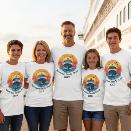 Sunset Family Name Vacation Cruise Ship Keepsake Tシャツ