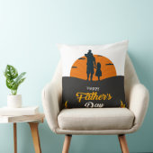 Sunset Family Silhouette with Son and Daughter Thr クッション (椅子)