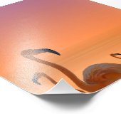 Sunset Flamingo Tropical Poster フォトプリント (角)