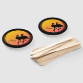 Sunset Flamingos Personalの名前 ハンドファン (組立なし)