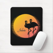 Sunset Flamingos Personalの名前 マウスパッド (マウス)