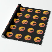 Sunset Flamingos Personalの名前 ラッピングペーパー (アンロールド)