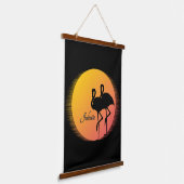 Sunset Flamingos Personalの名前 吊り下げ型タペストリー (傾斜あり)